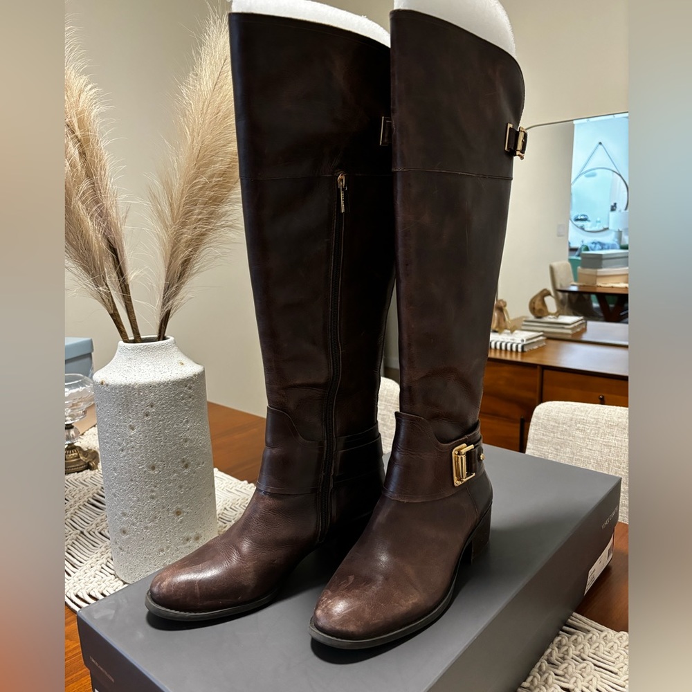 Vince Camuto Leather Boots Burly Brown